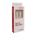 Cable USB Teros TE-70208W, Tipo C - TIPO C, 5A, 100W Max, Blanco