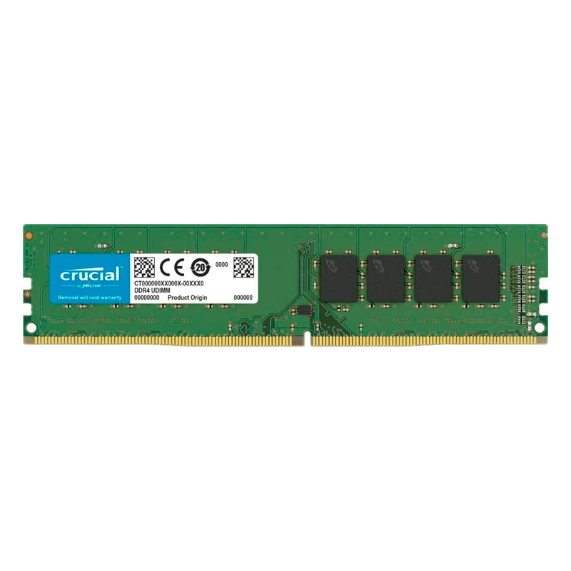 Memoria RAM CRUCIAL CB8GU2666, 8GB, DDR4, 2666 MHZ, PC4-21300, 2666MT/S, DIMM, CL-19, 1.2V
