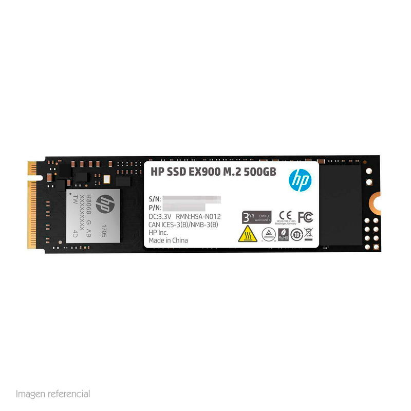 Unidad en estado solido HP EX900 M.2 2280 500GB PCIe 3.0 x4 NVMe