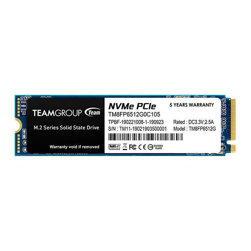 Unidad en estado solido TEAMGROUP MP33 M.2 PCIe3.0 x4, SSD MVNe, 512GB, DC +3.3V