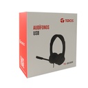 AUDÍFONO TEROS USB TE-8036N (HEADSET), NEGRO