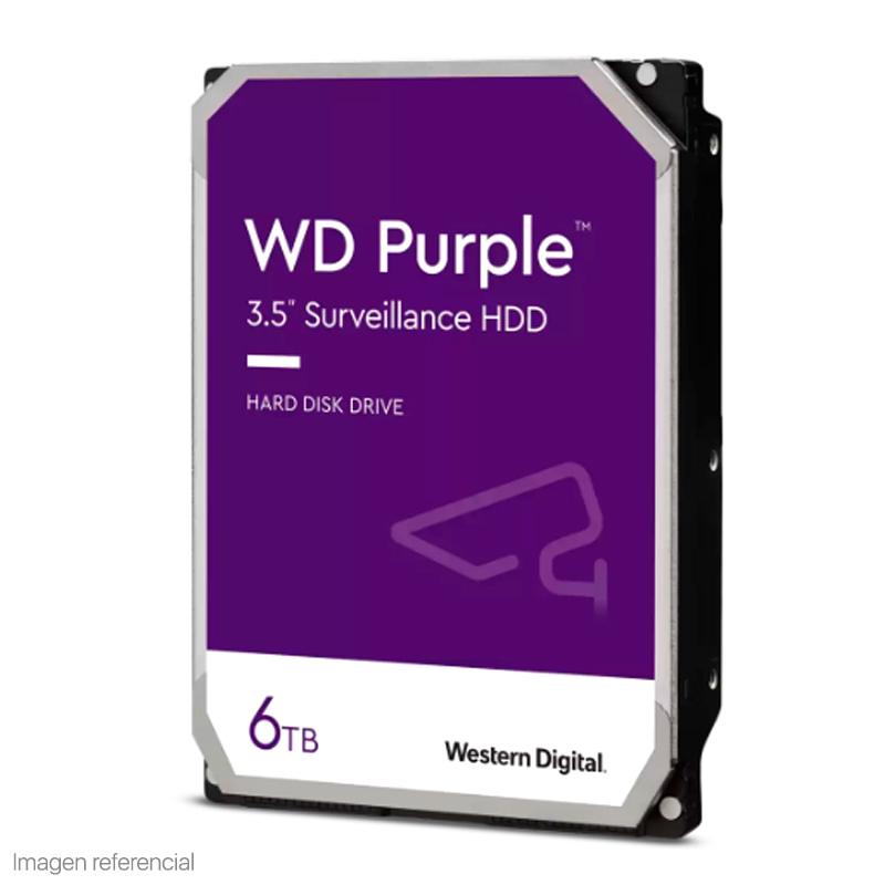 DISCO DURO INTERNO Western Digital WD Purple, 6TB, SATA 6.0 Gb/s, 5400 RPM, 256MB Cache, 3.5"