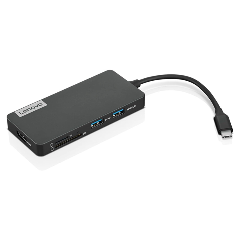 Adaptador de puertos (Hub) Lenovo USB-C, 7-in-1, Color Iron Grey (Gris Hierro)