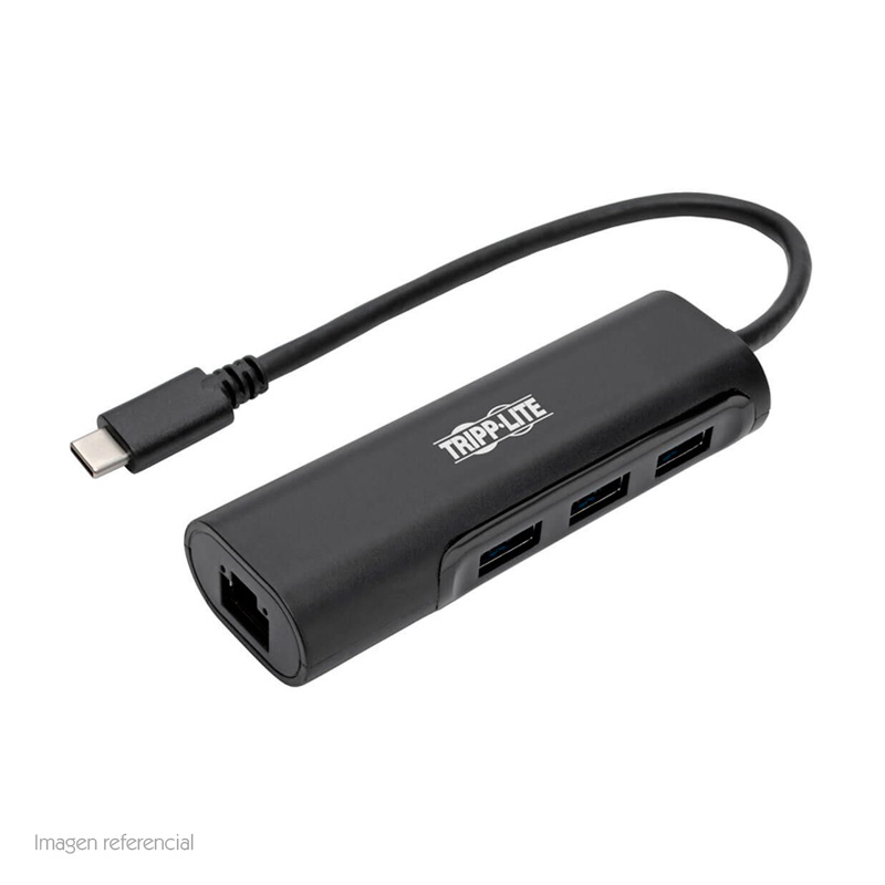 Adaptador Hub USB Type-C, portátil Tripp-Lite U460-003-3A1GB, 3 Puertos USB 3.1, RJ45, 5 Gbps.
