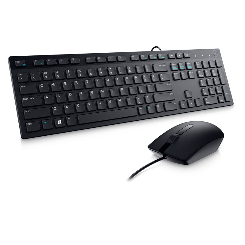 Mouse + Teclado DELL KM300C, Ambidiestro, USB, Optico, 1000 DPI, Color Negro, en Español