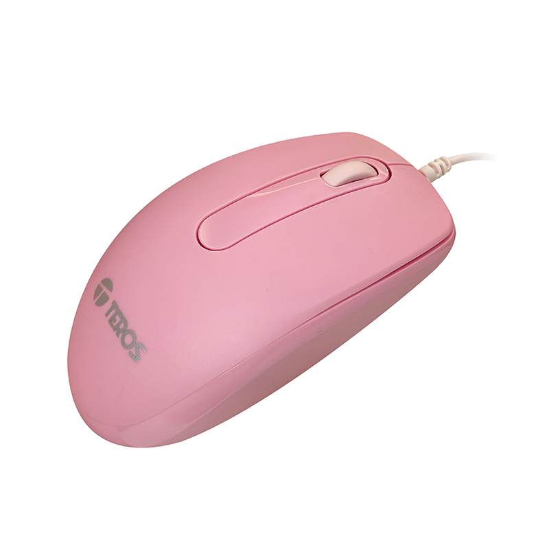 Mouse óptico Pink Teros TE-1221S, 1000dpi, , USB, 3 botones