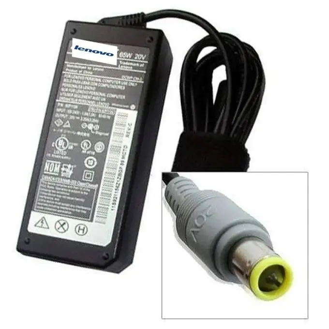 CARGADOR DE LAPTOP LENOVO GENERICO 7.9*5.5MM 20V 3.25A 65W (PUNTA AMARILLA)