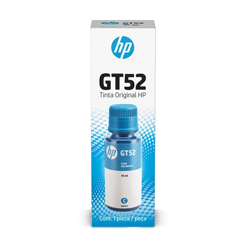 BOTELLA DE TINTA HP GT52 CYAN ORIGINAL  (M0H54AL), 70ml