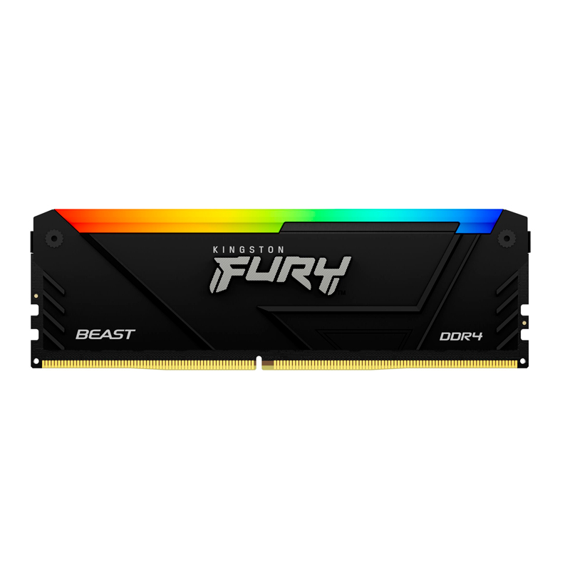 Memoria RAM Kingston Fury Beast RGB BLACK, 16GB, DIMM DDR4-3600MHz, PC4-28800, CL18, 1.35V, Non-ECC