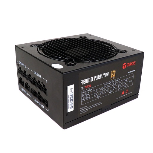 [TE7175W GOLD] Fuente de alimentación CERTIFICADA TE7175 F.Modular, ATX, 750W, 80 Plus Gold, 100V-240VAC