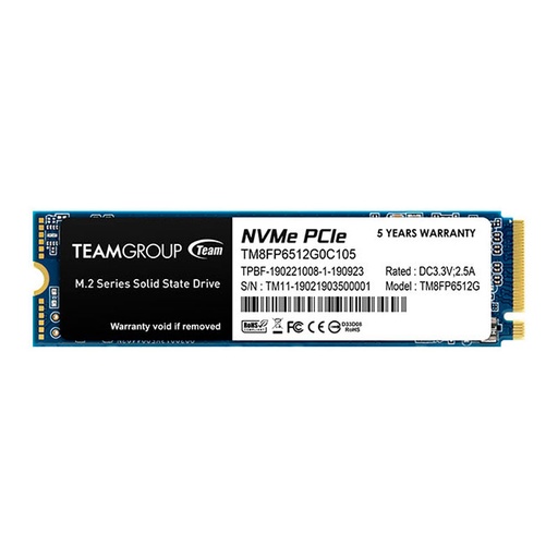 [SSD512TFMP33M24] Unidad en estado solido TEAMGROUP MP33 M.2 PCIe3.0 x4, SSD MVNe, 512GB, DC +3.3V