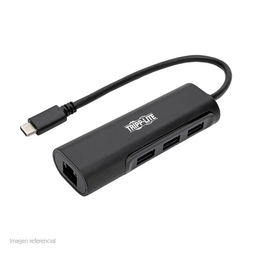 [U460-003-3A1GB] Adaptador Hub USB Type-C, portátil Tripp-Lite U460-003-3A1GB, 3 Puertos USB 3.1, RJ45, 5 Gbps.
