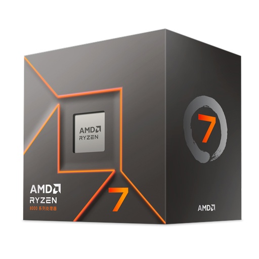 [CPAM5R78700F] Procesador AMD Ryzen 7 8700F 4.10 / 5.00 GHz, 16MB L3 Cache, 8-Cores, 4nm, TDP: 65W, No incluye controladora de video / Incluye Fan-Cooler