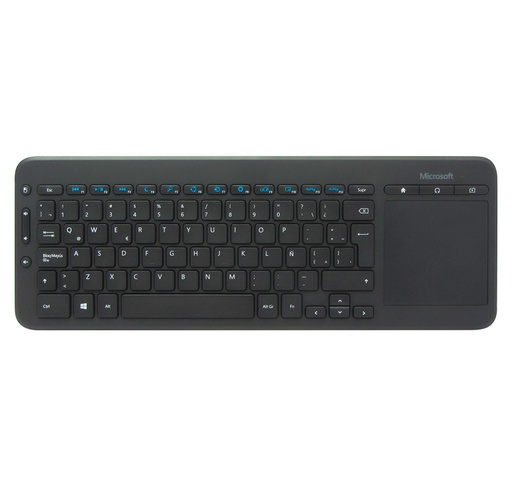 Teclado inalámbrico Microsoft All-in-One Media, receptor USB, Multimedia 2.4GHz, touchpad